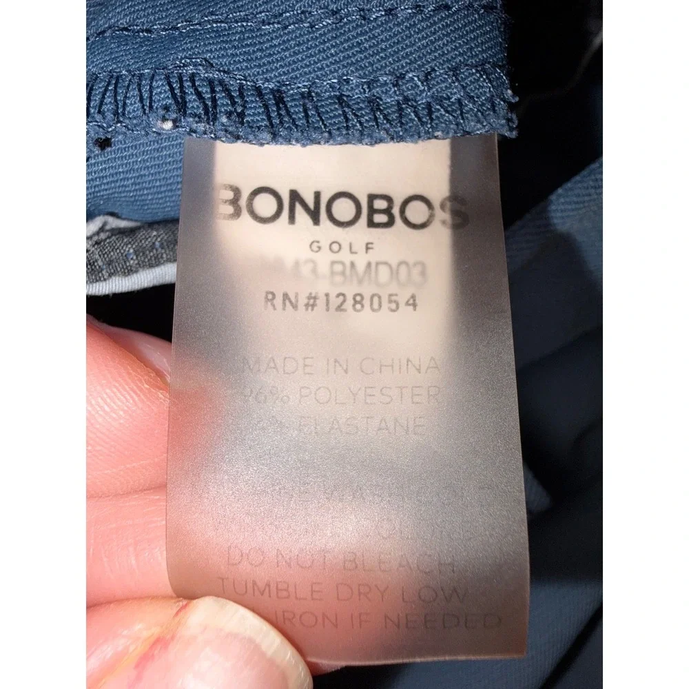 Bonobos Golf Mens Shorts Size 36 Blue 10‎ Inch Inseam Performance Twill